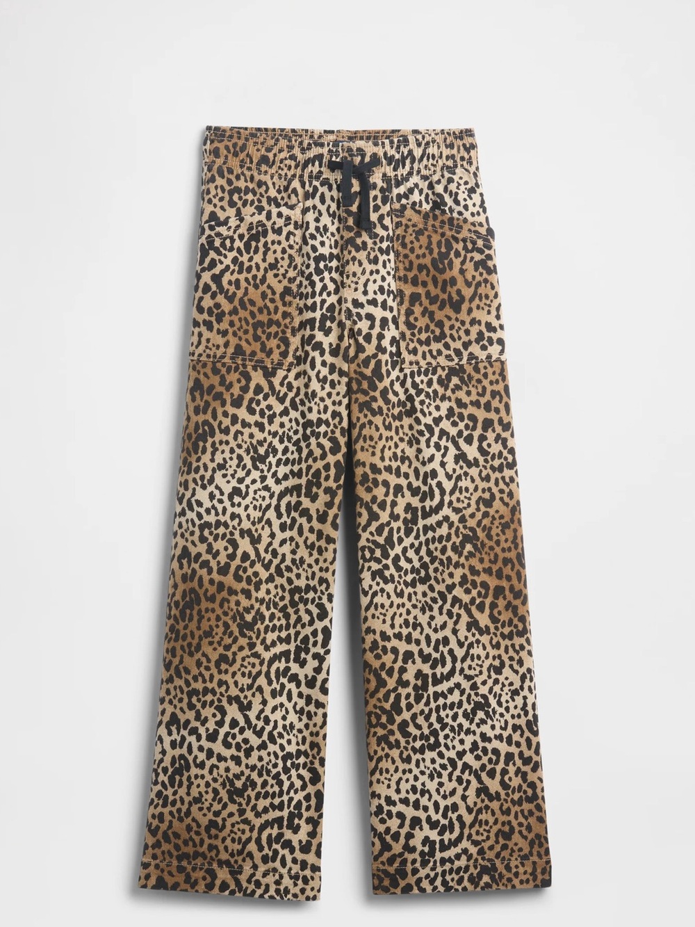 Gap Girls Easy Wide Leg Pull On Leopard Print Denim Jeans Size Small 6/7